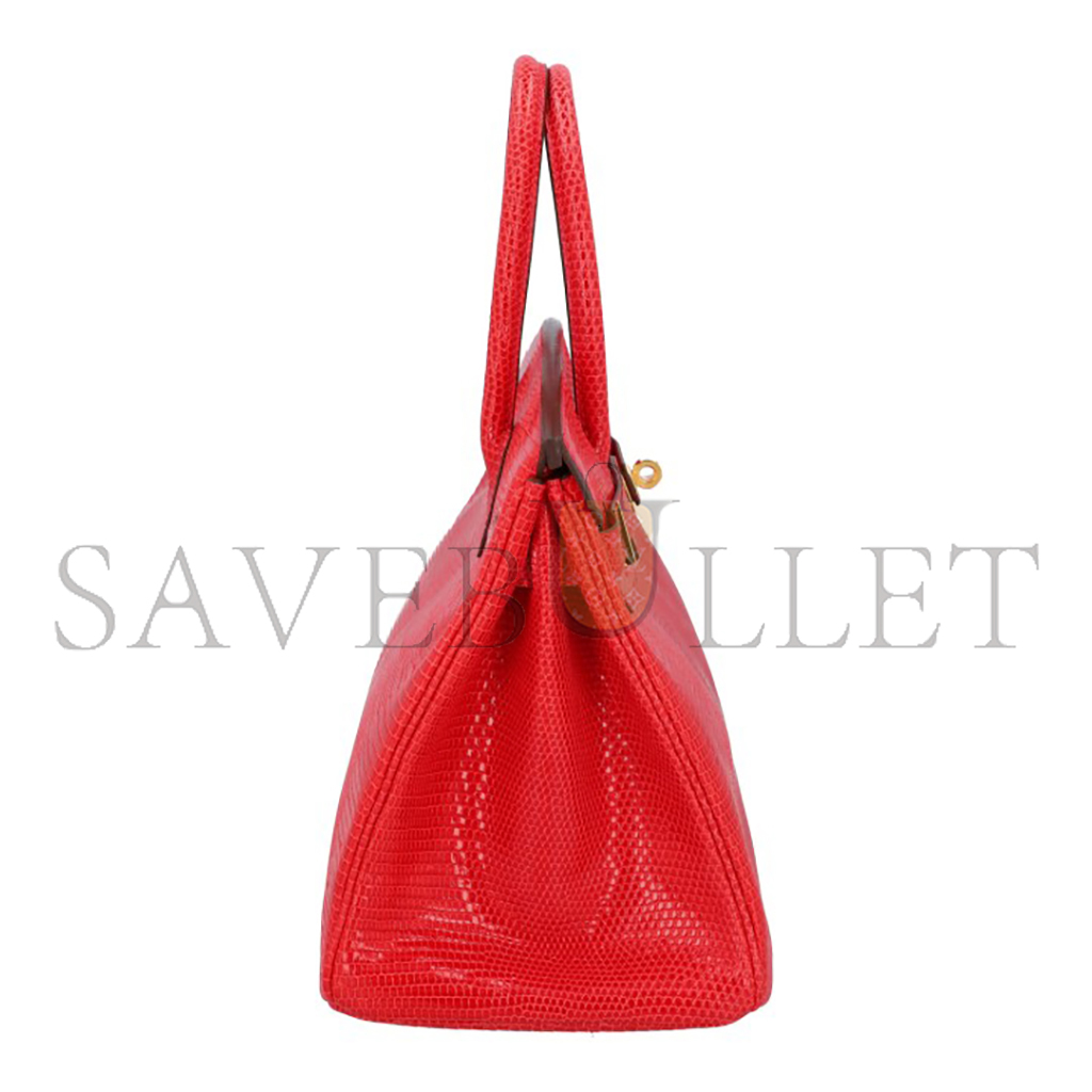 H**mes master birkin 30 lizard red gold buckle h028352ca53 (30*22*16cm)